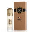 French Tobacco extrait de parfum bottle with ribbed gold cap and matching box