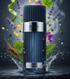 Zenith Blue eau de parfum bottle with ribbed blue cap and white label