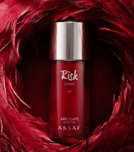 Assaf Risk Comète EDP bottle with silver cap and red glass