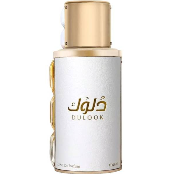Ahmed Al Maghribi Dulook perfume bottle, gold cap, white label, 100 ml