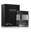 Woody eau de parfum bottle with dark glass and silver cap, shown with matching box