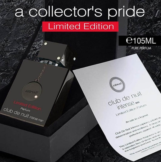 Limited edition pure perfume set with 105ml bottle and black/white gift boxes