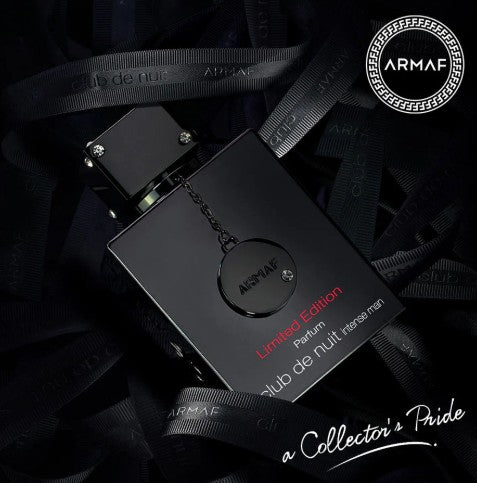 Men's pure parfum bottle with black bow and limited edition gift box