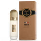 French Tobacco extrait de parfum bottle with ribbed gold cap and matching box