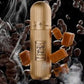 Ribbed gold extrait de parfum bottle with cap