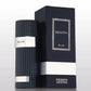 Blue Zenith eau de parfum bottle with black cap and framed white label