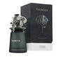 Thunder eau de parfum bottle with box, metallic lion head and 'FRENCH AVENUE' text