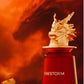 Red eau de parfum bottle with gold decorative top and FIRESTORM label