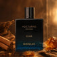 Nocturno Elixir extrait de parfum bottle with black cap and dark blue glass, 100 ml
