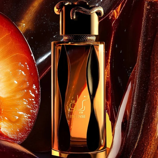 Lattafa Teriaq Intense eau de parfum bottle, gold cap, dark glass