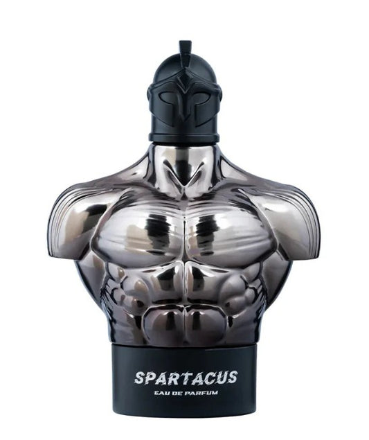 Armaf eau de parfum bottle, front view with chrome body and black cap