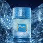 Blue frosted parfum extract bottle, cylindrical with Freeze logo label