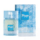 Two blue frosted parfum extract bottles with square Freeze logo labels
