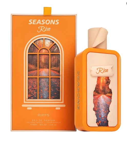Eau de Parfum bottle and orange 'Seasons Rise' box, 100ml