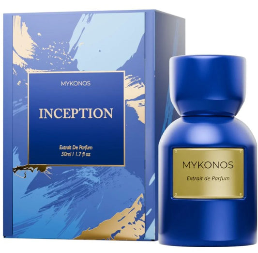 Mykonos Inception 50 ml extrait de parfum blue bottle with matching box