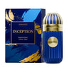 Blue and gold ribbed extrait de parfum fragrance bottle with gold cap, 100 ml