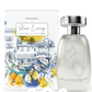 Mykonos Slow Living extrait de parfum set: bottle and box with coastal citrus artwork