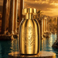 Gold perfume bottle with lion emblem, Mykonos Imperium, 100 ml