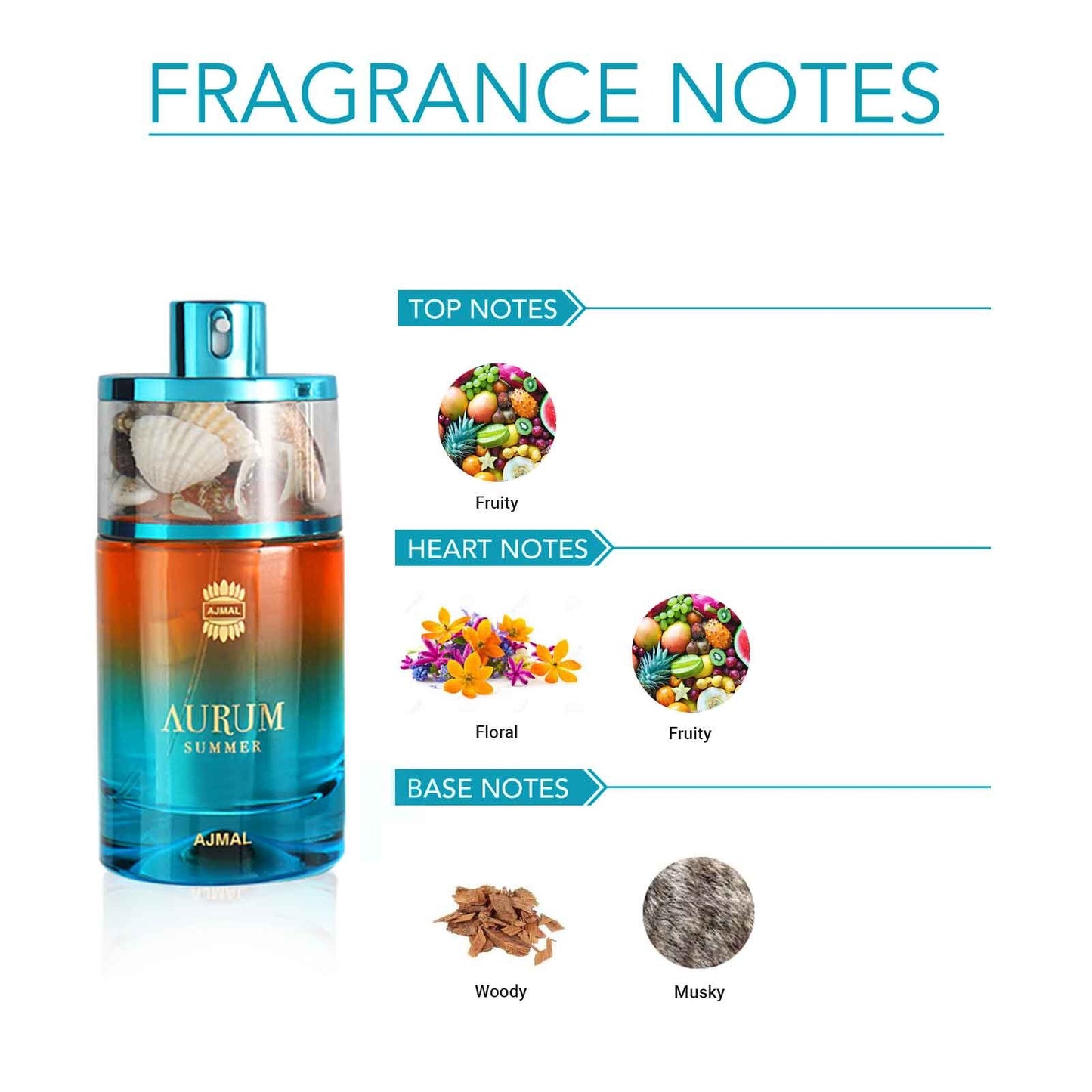 Ajmal Aurum Summer Eau de Parfum for Unisex - 100ml